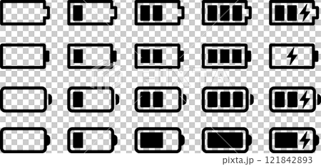 Battery charging symbol vector icon set 5 Battery charging symbol vector icon set 5 121842893