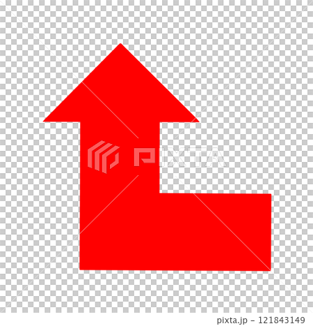 箭頭彎曲成直角的插圖 121843149