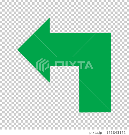 Illustration of an arrow bent at a right angle 121843151