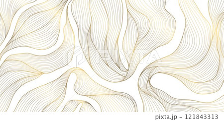 Vector gold on white line wave pattern,...のイラスト素材 [121843313] - PIXTA