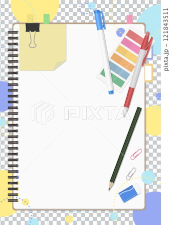 文具和筆記本套裝，流行背景 121843511