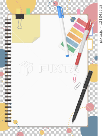 文具和筆記本套裝，流行背景 121843518