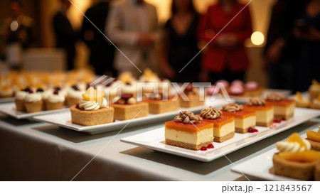 Desserts on display at gala's dessert table 121843567
