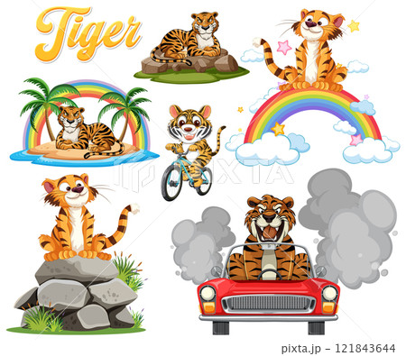 Playful Tiger Adventures in Nature Playful Tiger Adventures in Nature 121843644