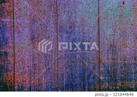 Old painted metal sheet, grunge texture, changed colors, background in soothing colors. Old painted metal sheet, grunge texture, changed colors, background in soothing colors. 121844646