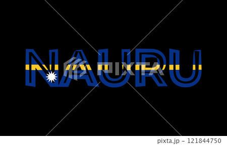 Nauru Republic Day banner. Nauru national flag logo on black background. Vector illustration 121844750