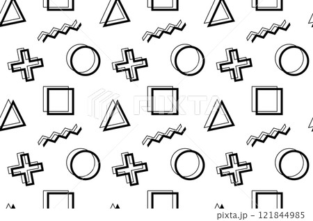 Black and White Geometric Pattern with Abstract Shapes 121844985