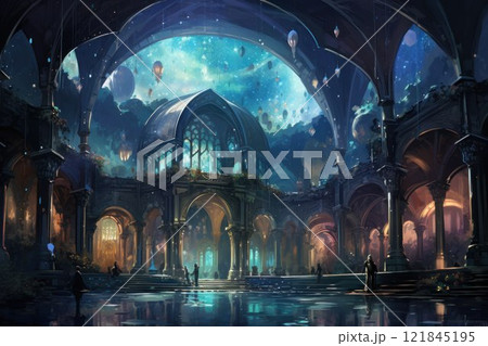 Ancient Celestial Libraries - Generative AI 121845195