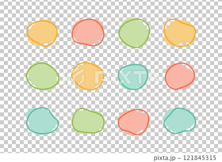 Simple doodle lines background frame set 121845315