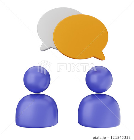 3d chat group speech talk bubble icon illustration 3d chat group speech talk bubble icon illustration 121845332