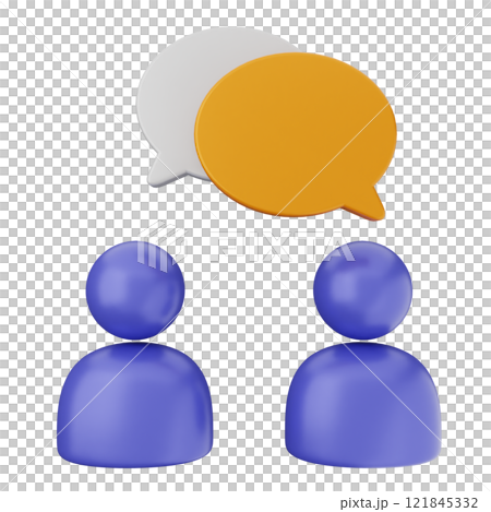 3d chat group speech talk bubble icon illustration 3d chat group speech talk bubble icon illustration 121845332