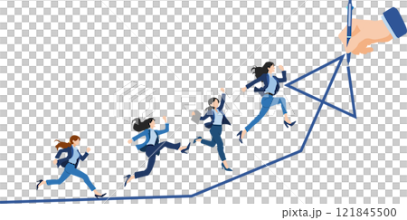 目標達成へのロードマップのイラスト 121845500