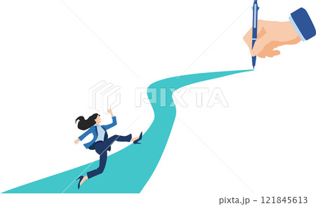 目標達成へのロードマップのイラスト 目標達成へのロードマップのイラスト 121845613