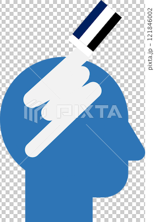 用橡皮擦擦除圖形材料的插圖（遺忘） 121846002