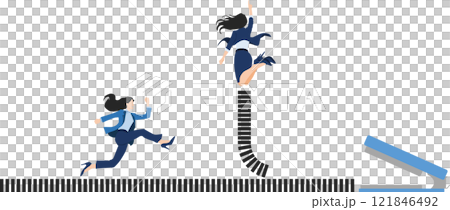 目標達成へのロードマップのイラスト 121846492
