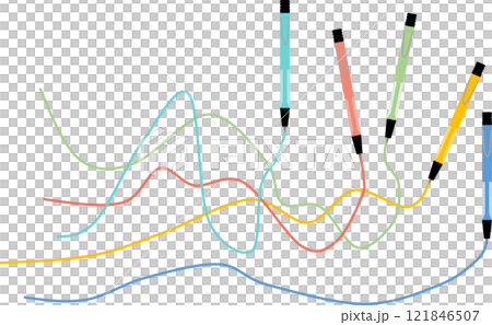 Graphic material illustration of drawing lines with a ballpoint pen Graphic material illustration of drawing lines with a ballpoint pen 121846507
