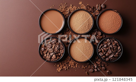 Creative concept in Trend color 2025 Mocha Mousse pantone, generated AI 121848345