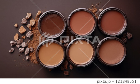 Creative concept in Trend color 2025 Mocha Mousse pantone, generated AI 121848351