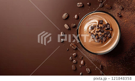 Creative concept in Trend color 2025 Mocha Mousse pantone, generated AI 121848358