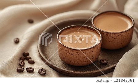 Creative concept in Trend color 2025 Mocha Mousse pantone, generated AI 121848361