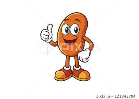 Thumbs up.Cool orange guy smiling doodle 121848704