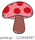 Red Spotted Poisonous Mushroom Illustration. 121848987