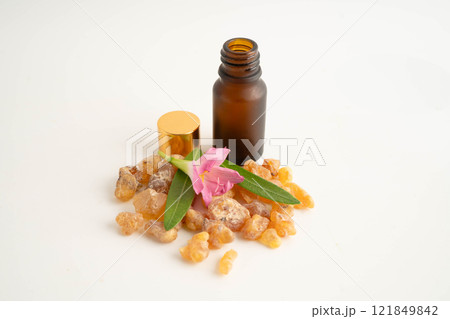 Frankincense or olibanum aromatic resin used in incense and perfumes. 121849842