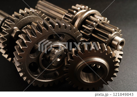 Metal gear wheel engine car and bike, mechanic industry. 121849843