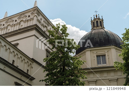 Vilnius, Lithuania 29 May 2022. View of the Vilnius Cathedral and Palace of the Grand Dukes from the back side. Vilnius, Lithuania 29 May 2022. View of the Vilnius Cathedral and Palace of the Grand Dukes from the back side. 121849948