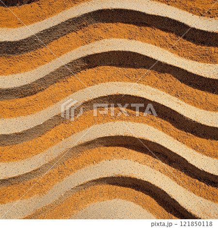Abstract patterns of sand showcasing natural wave formations in earthy tones. 121850118