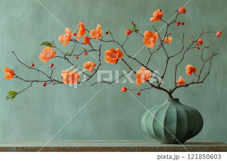 Chinese Lantern, Minimalist Ikebana style, unique Minimalist style 121850603