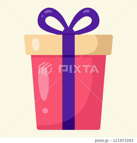 Cute gift box. Vector illustration Cute gift box. Vector illustration 121851002