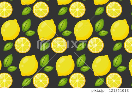 Lemons pattern. Vector illustration in flat style Lemons pattern. Vector illustration in flat style 121851018