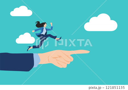 目標達成するビジネスウーマンのイラスト 目標達成するビジネスウーマンのイラスト 121851135