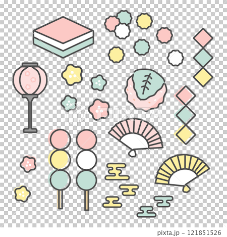 ひなまつり　ひな祭り　イラスト素材 121851526