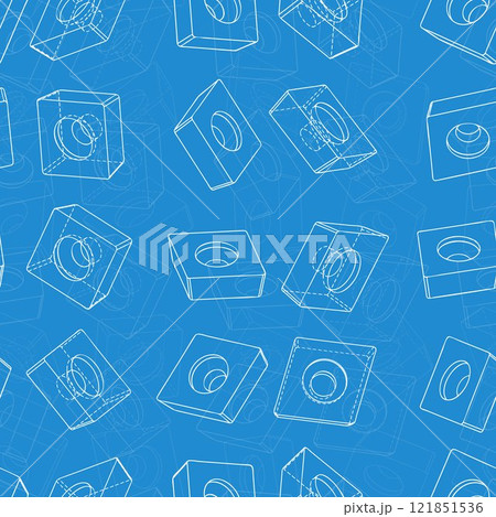 Mechanical engineering drawings on blue background. Cutter, assembly tool with replaceable multi-faceted plate. Technical Design. Cover. Blueprint. Vector illustration. Mechanical engineering drawings on blue background. Cutter, assembly tool with replaceable multi-faceted plate. Technical Design. Cover. Blueprint. Vector illustration. 121851536