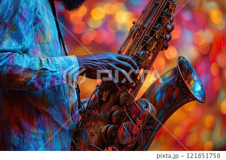 A jazz-a-nova music, abstract colorful background 121851758
