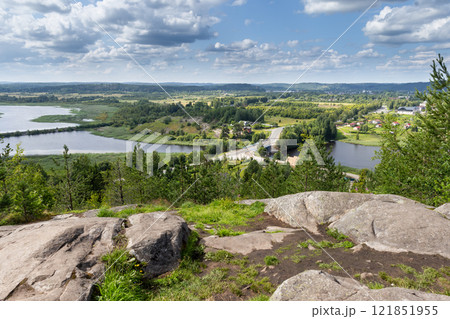 Summer landscape with rocks on top of the Paasonvuori Mount Summer landscape with rocks on top of the Paasonvuori Mount 121851955