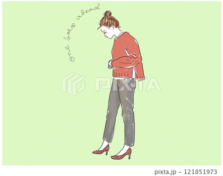 おしゃれな横顔の女性 121851973