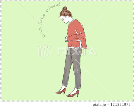 おしゃれな横顔の女性 121851973