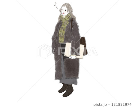 コートを着た女性 121851974