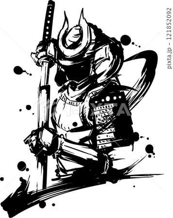 刀を抜く侍 121852092