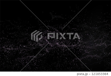 Isolated composition of light color, wavy tinsel glitter on black background Isolated composition of light color, wavy tinsel glitter on black background 121853364