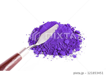 Bright Purple Powder Used for Art and Crafting Displayed on a White Background Bright Purple Powder Used for Art and Crafting Displayed on a White Background 121853451