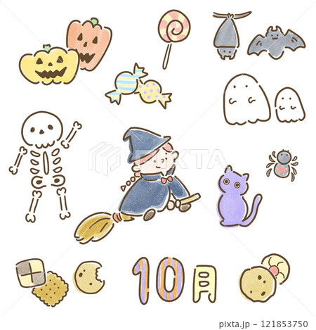 10月のアイコンセット 121853750