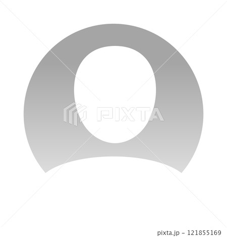 白い背景に肩から上の人物のシルエットアイコン - 証明写真やポートレート･顔写真のイメージ素材 121855169