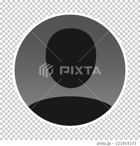 Round silhouette icon of a black person from the shoulders up on a gray background - Image stock by a user, anonymous, or unidentified person 121855171
