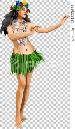 Hawaiian Hula Dancer Sexy Girl 121855478