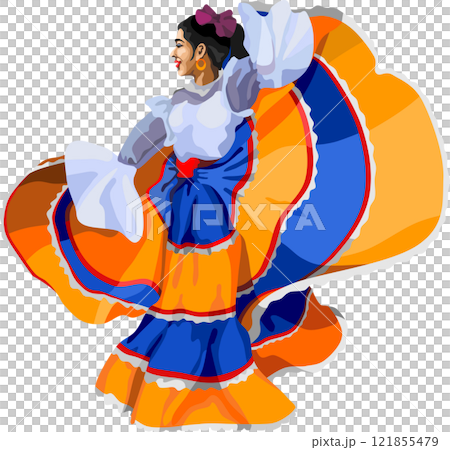 Mexican Folk Dancer Girl Mexican Folk Dancer Girl 121855479