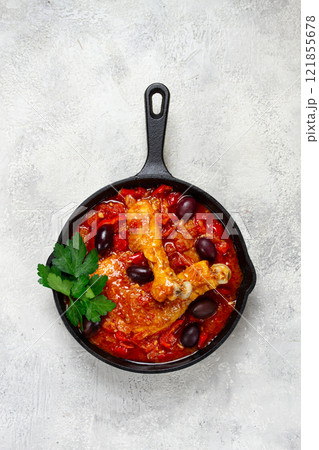 Pollo alla romana, Roman chicken, homemade, no people, Pollo alla romana, Roman chicken, homemade, no people, 121855678